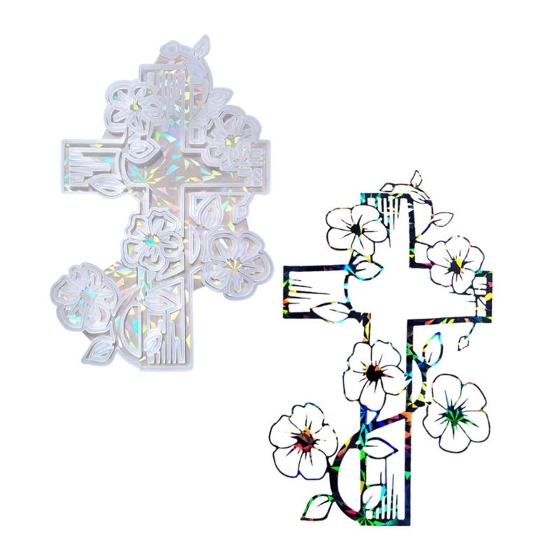 

High Quality Silicone Crucifix Resin Mold Delicate Silicone Flower Crosses Mold for Making Decorative Art Pieces 1