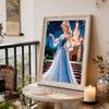 Starry Castle Cinderella New Pearl-Inlaid Frameless Art | Handmade Pearl Craft, Night Castle Staircase Theme, for Romantic Fairy Tale Decor