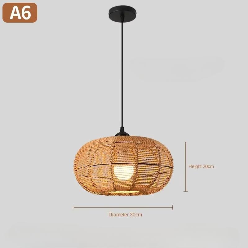 Wicker Lamp Creative Design Rattan Ceiling Light for Teahouses Homestays Decorative Pastoral Retro Pendant Light Fixture