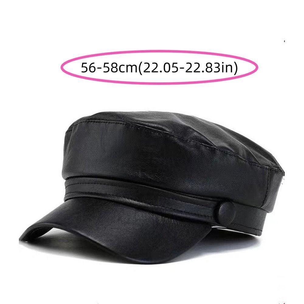 Korean Style Berets PU Leather Sports Cap Fashion Octagon Hat  Women Men