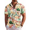 Camicia da uomo a maniche corte Stampa Floreale Botanica Hawaiana Collo a revers Camicia Bottoni da Spiaggia Top Camicie Casual alla Moda