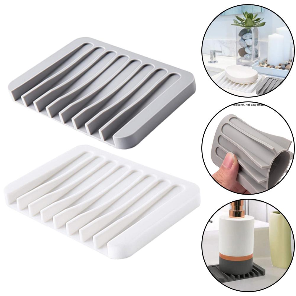 Perfect Innovative Easy To Clean High Quality Silicone Self Draining Soap Dish Compact And Soap Holder Bathroom Accessories