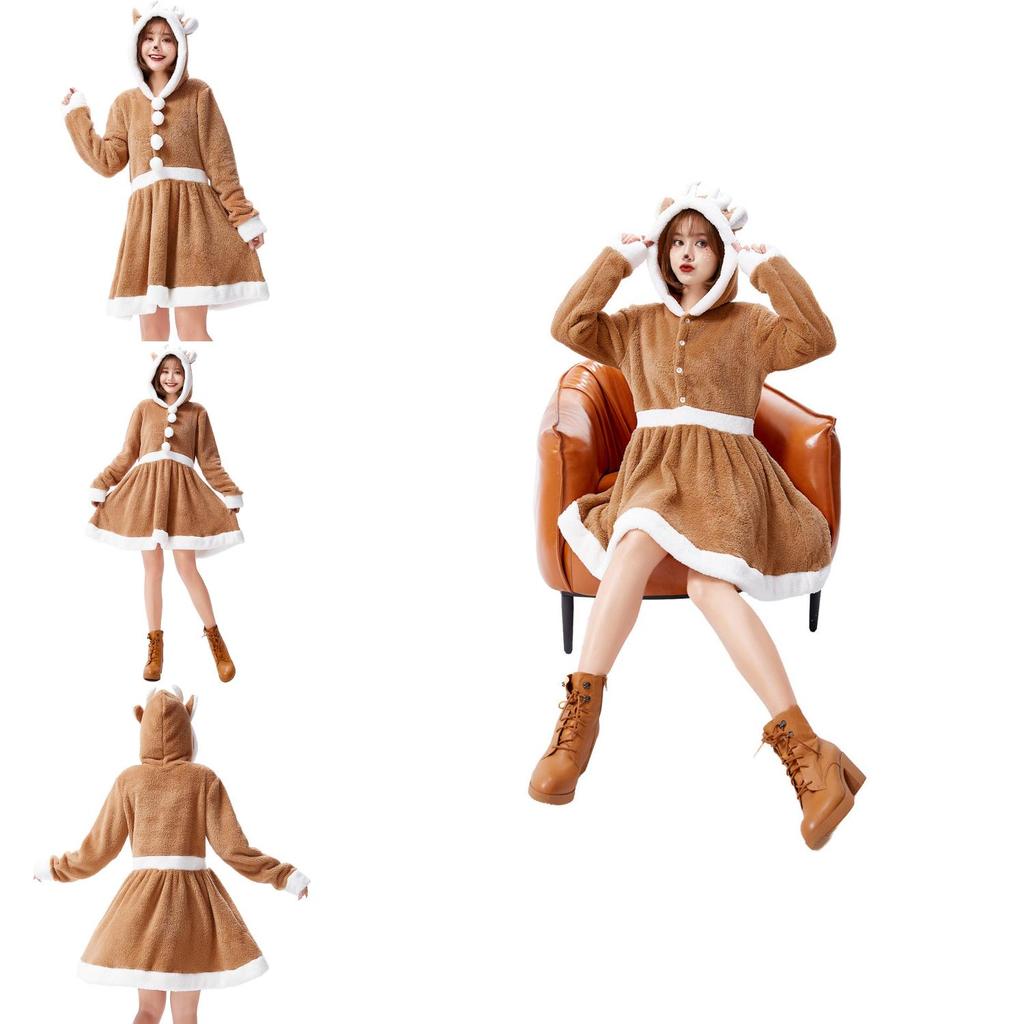 Holiday Reindeer Cosplay Dress For Women With Polyester Fabric For Stage Performances