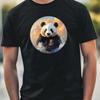 Men's T-Shirt Panda Portrait Motif Cotton Size XS To 5XL