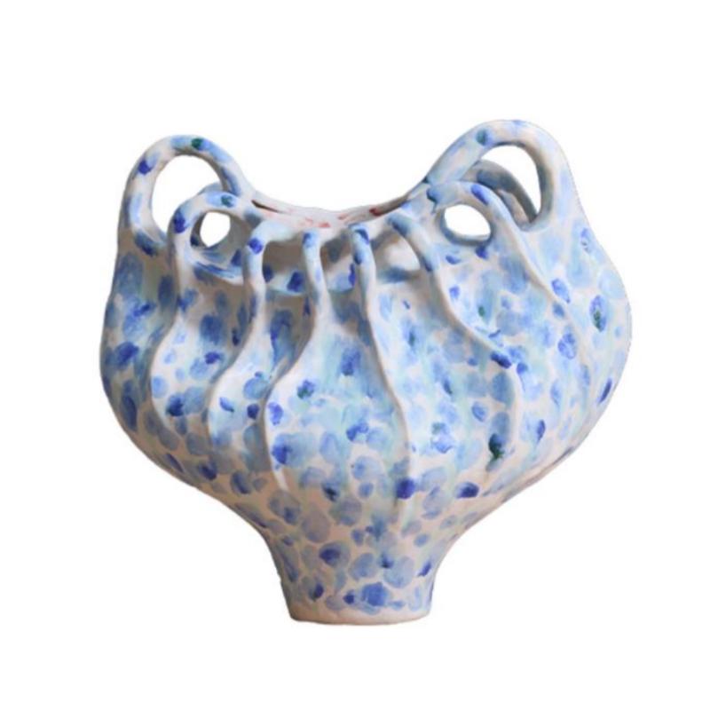 Handmade Ceramic Vase Abstract Irregular Ceramic Pot Hydroponics Artistic Flower Arrangement Home Decoration Accessories