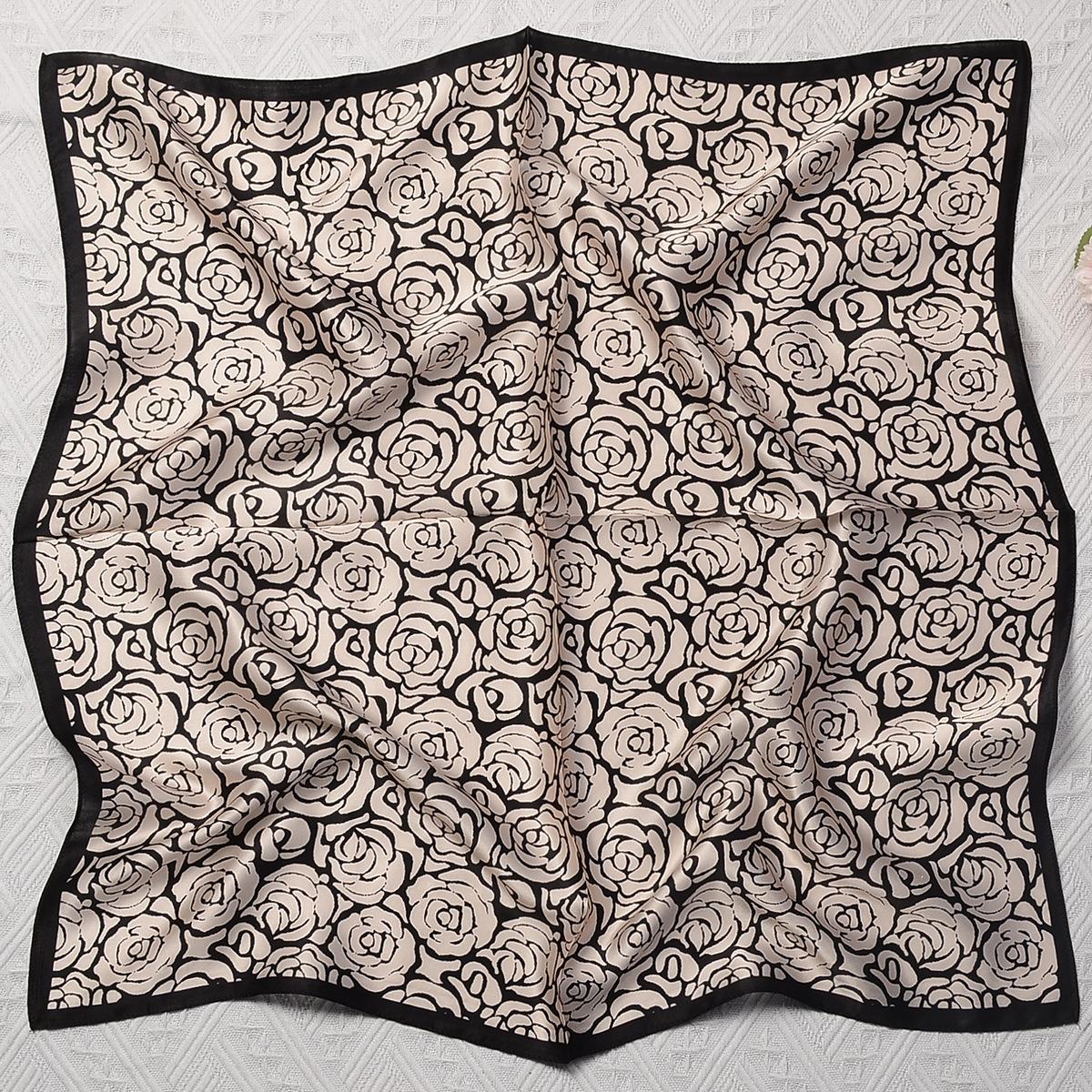 French silk scarf summer versatile retro mulberry silk scarf women s 70 sunscreen square scarf women s headscarf scarf 65*65cm