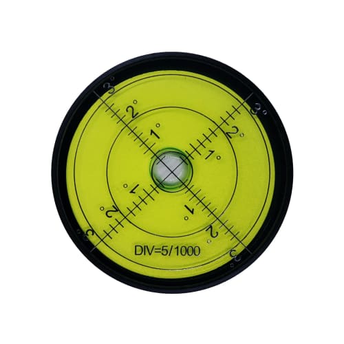 Aluminum High-Precision Horizontal Bubble Level Tool, Round, 2.4 Inches (60mm) (Black, Green)