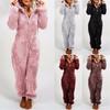 2026 Nieuwe Winter Dames Dikke Fleece, Bontachtig, Met Capuchon, Eendelig Pyjamaset Gezellige Fleece Gevoerde Onesie met Capuchon voor de Winter
