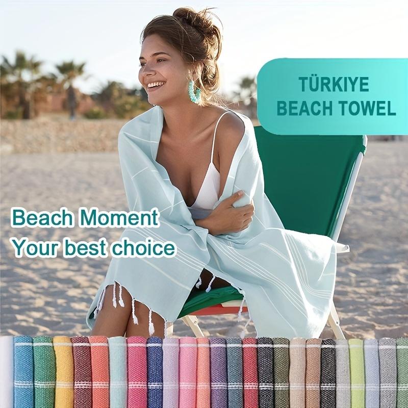 Turkish Beach Towel Oversized Sand Free Quick Dry Swim Towel Extra Large Turkish Towel Light Travel Towel for Adults Beach Gifts