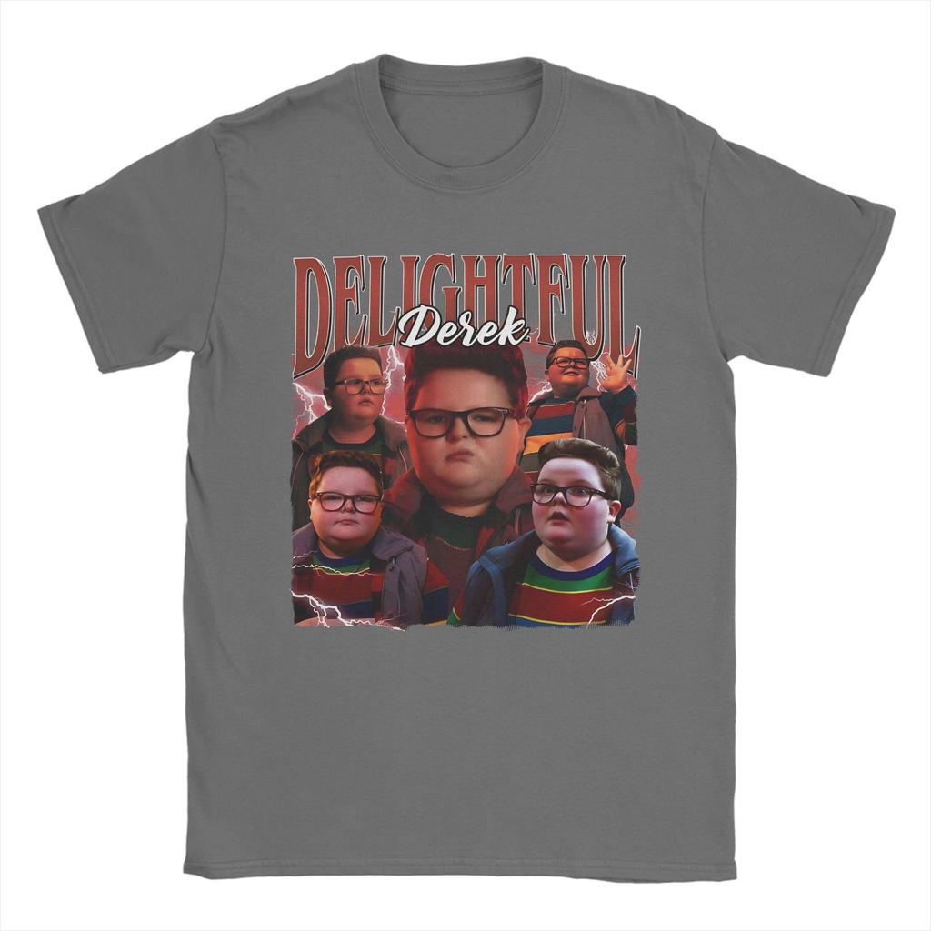 Streetwear Vintage Delightful Derek TShirt Unisex Round Neck Short Sleeve Tops Shirts Cotton Summer Tops Shirts