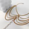 Beach temperament imitation crystal multi-layer fringed chain foot decoration ethnic style bride finger metal anklet