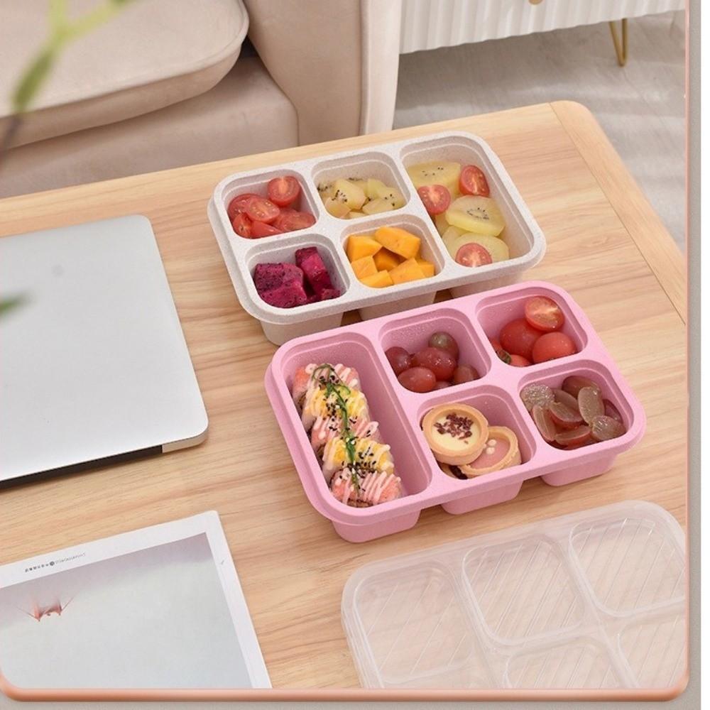Plastic Fruits Box Transparent Lid Food Storage Box Fresh-keeping Lunch Box  Students