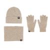 Milk Dragon New Red Set Windproof and Warm German Velvet Self-Heating Knitted Hat Scarf Gloves Three-piece Set