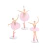 Elegant Ballerina Statue Dancing Girl Figurines Home Use Pink 14.50X6.00X6.00CM 3Pcs