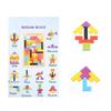 3D Wooden Block Toy Children Early Educational Sliding Block Board Game for 3-5-9 Years Old Kids