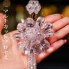 AAGWW Car Interior Crystal Creative Rearview Mirror Pendant White 1 Decoration, Decoration, Gift, Pendant, (Transparent Design, Piece)