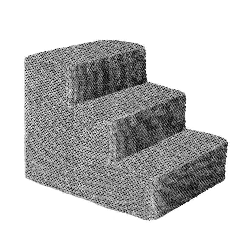 Rutschfeste Schwammleiter für Haustiere für Sofas und Betten: Hunde- und Katzentreppen mit abnehmbarem Bezug