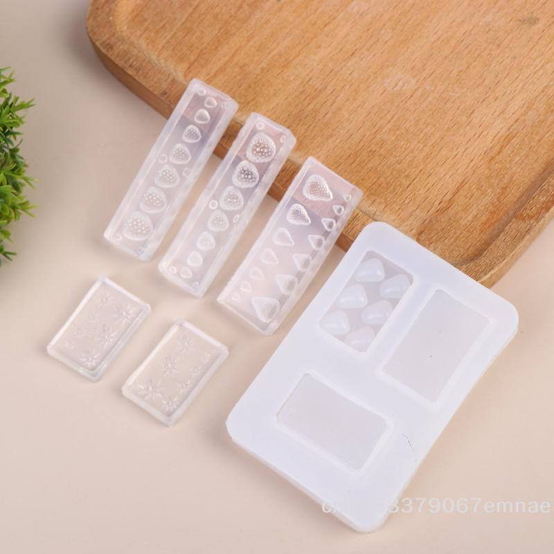 [ZYAS] Mini 3D Strawberry Silicone Mold Multi-Size for Resin Clay DIY Dollhouse Miniature Fruit Making Tool