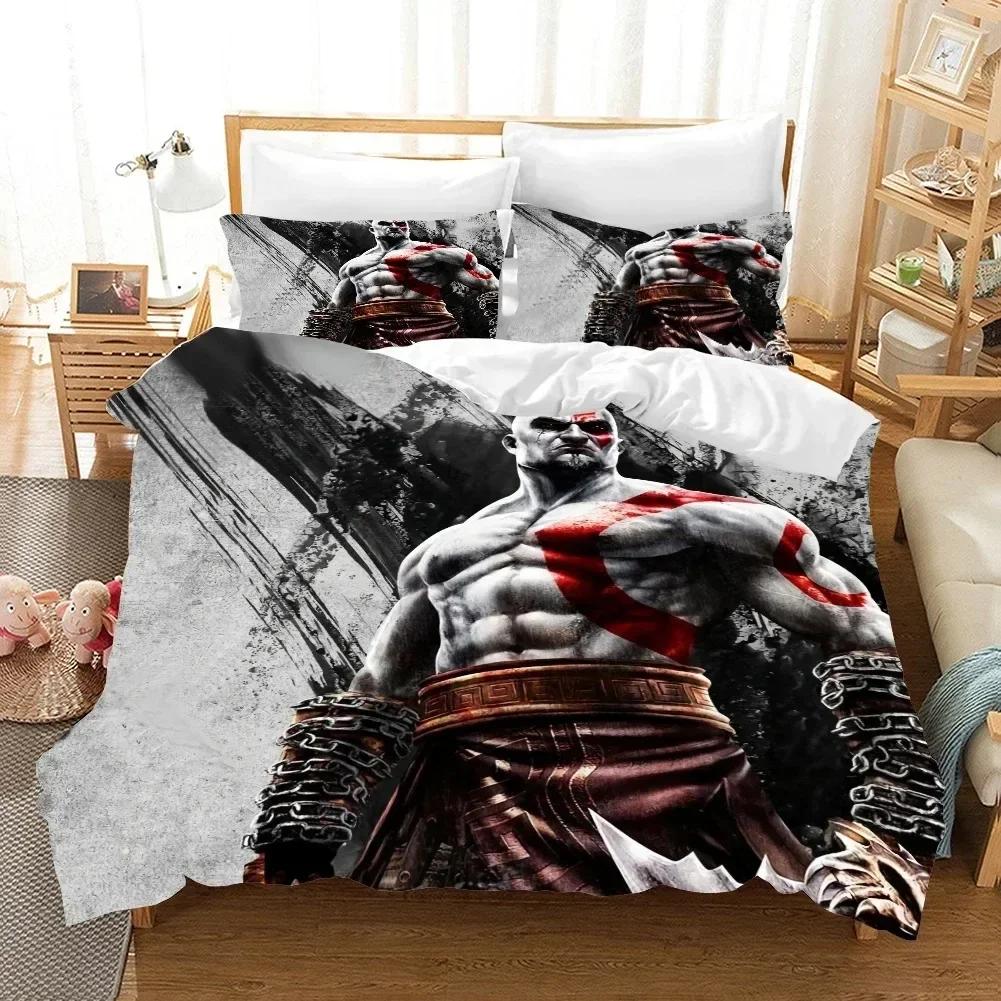 3D Digital Game God of War Print Bedding Set Game Handle Print Design Duvet Cover Sets USAUEURU SingeTwin Full Queen King Size