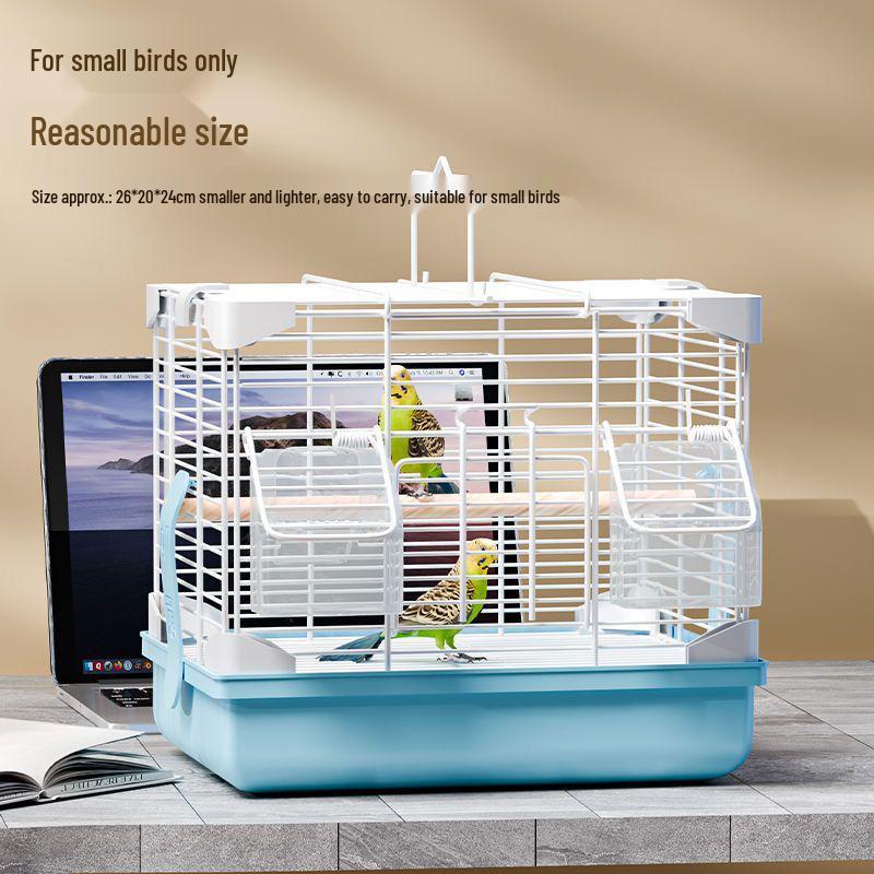 Small Metal Parrot Cage for Cockatiels, Peony Finches, and White-eyes with Tiger Skin Design
