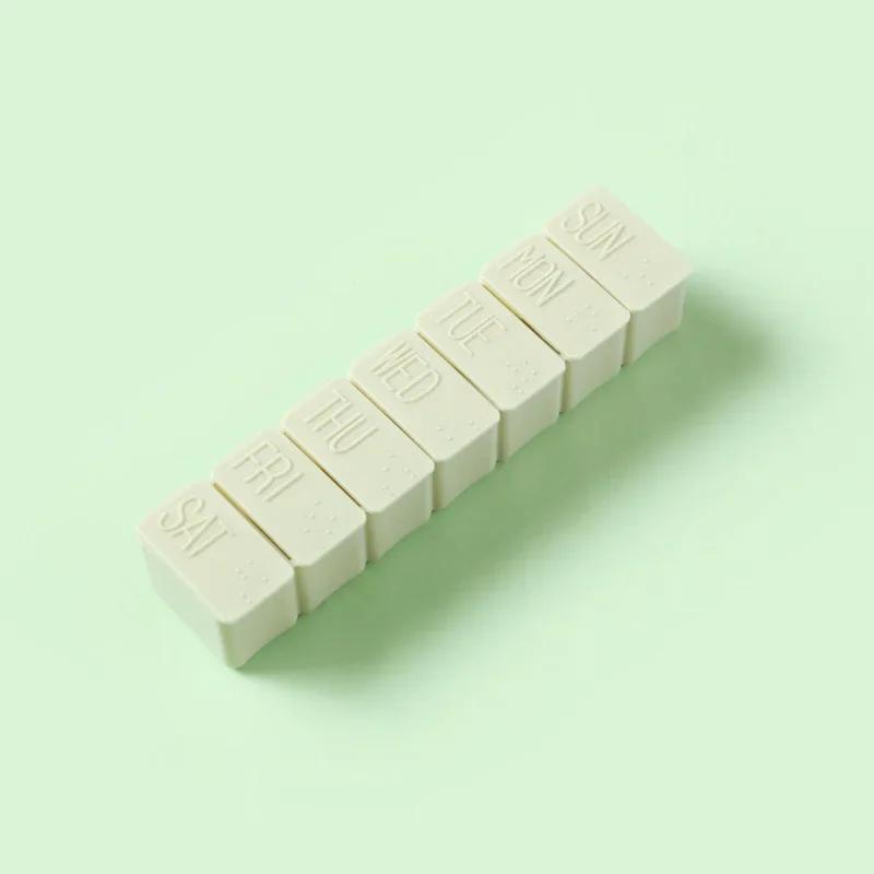 

1Pc 7 Days Mini Medicine Box Weekly Tablet Holder Storage Organizer Container Case 7 Grids Splitters Portable Sealed Pill Box светло-серый
