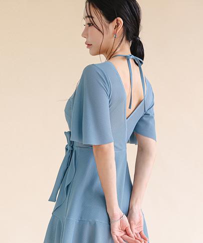 Tyubeuteuli Cover-Up Halter Neck One-Piece Monokini B708 Blooming Wash