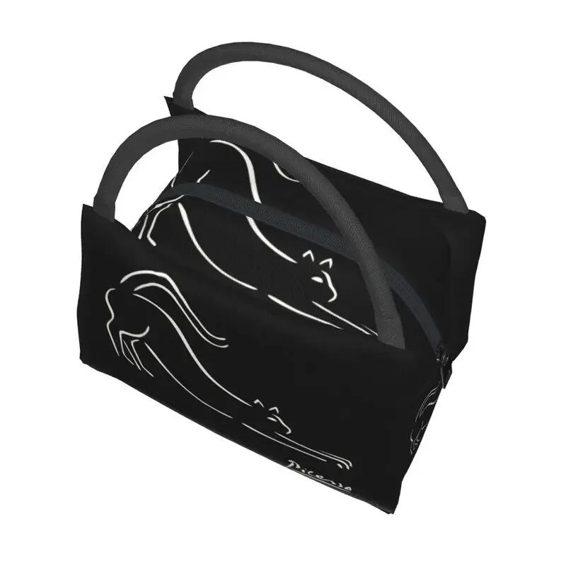 Pablo Picasso Weiße Katze Thermisch Isolierte Lunchtasche Damen Berühmtes Ölgemälde Tragbarer Lunchbehälter Multifunktionale Lebensmittelbox