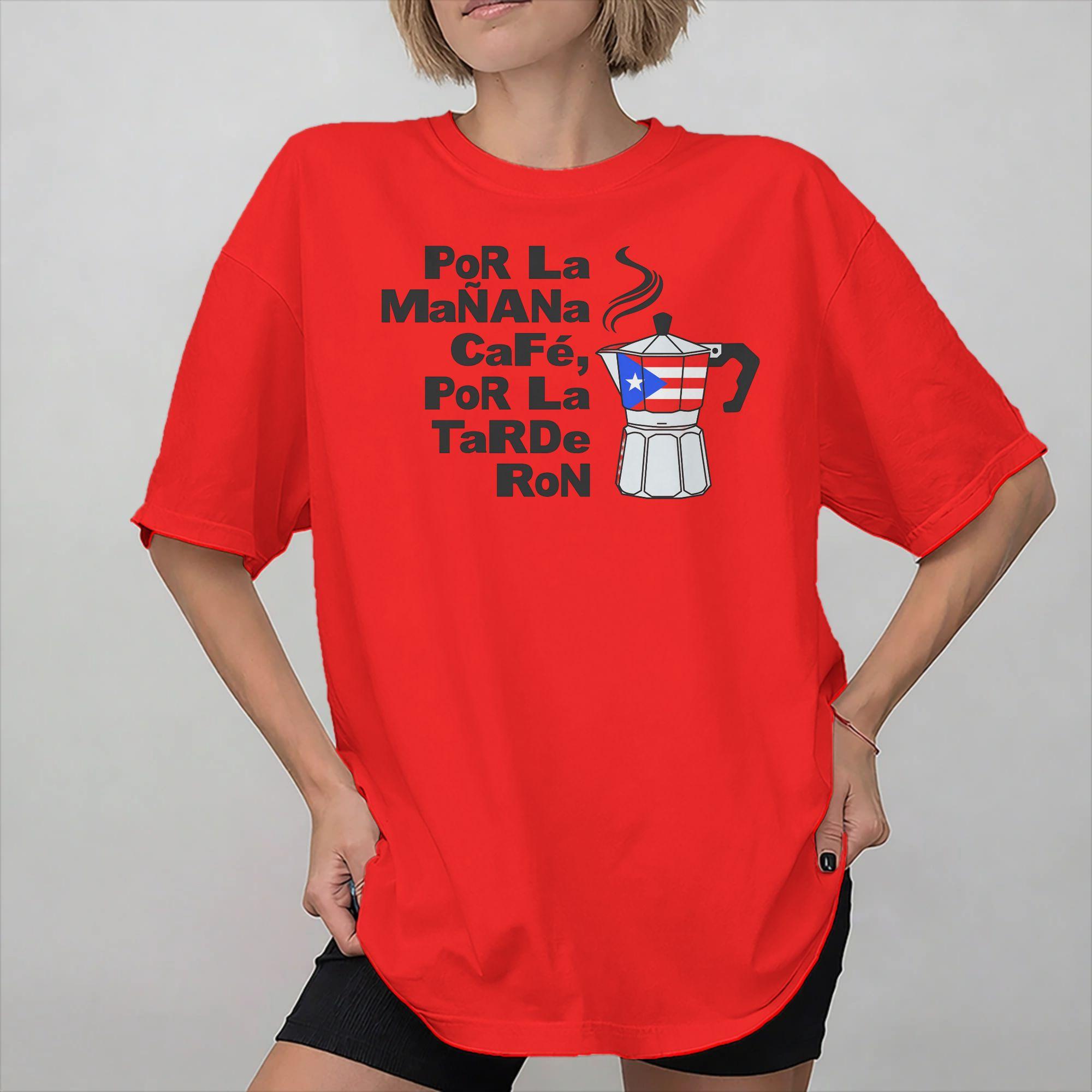 Unisex Women Por la Unisexana cafe por la tarde ron T Shirt Cotton Graphic Printing TShirt Clothing Outfits S