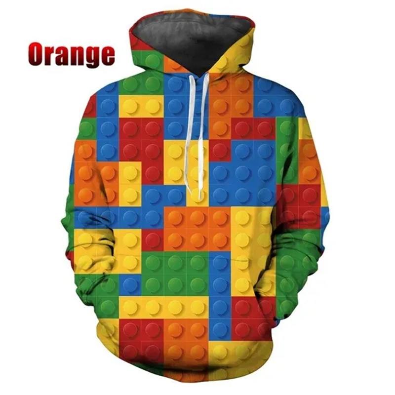 Funny Building Blocks Bricks Toy Graphic Kids Hoodie Pullovers Men Clothing 3D Printing Hoodies Women Fashion Sweatshirts Hoody