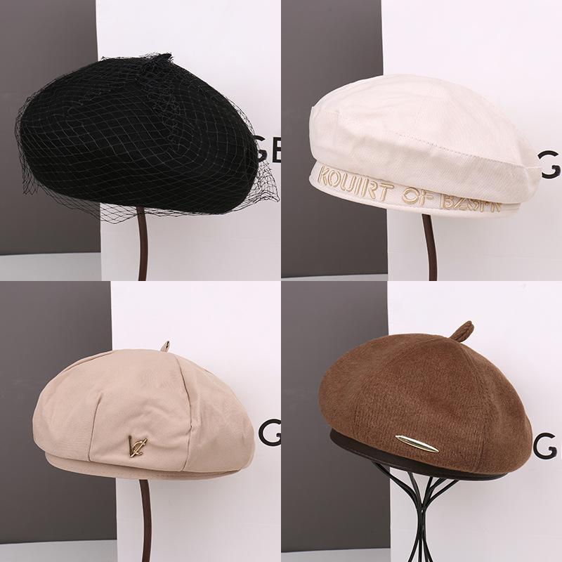 Spring and autumn show face small beret children fashion students versatile big head circumference painter hat casual bud hat