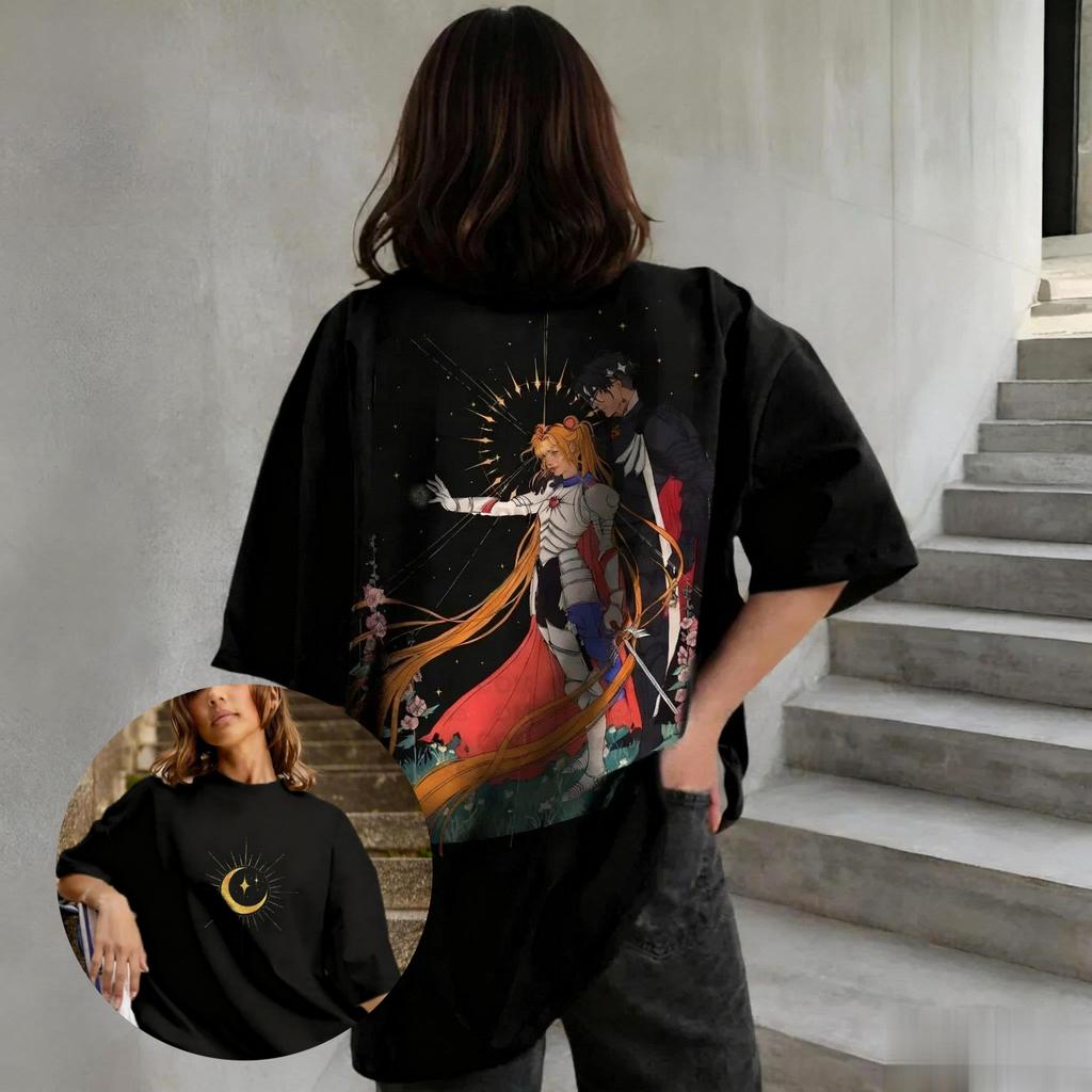 Anime Short Sleeve T-shirt Men Women Summer Casual Cotton Streetwear Oversized Anime Print Graphic Tee