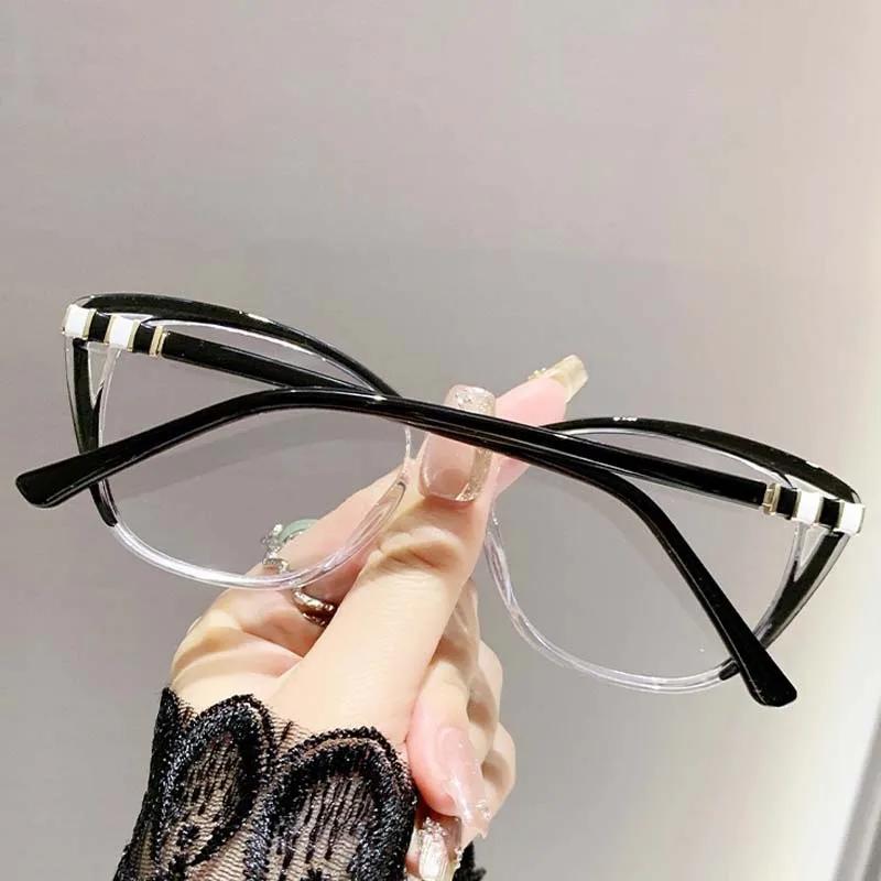 New Pochromic Myopia Glasses Anti-blue Light Cat Eye Sunglasses for Women Color Changing UV Protection Goggle Shades