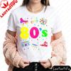 Colorful 80s Icons And Text Design Shirt Retro 80s Style Unisexs TShirt Vintage Themed Parties Ideal Tshirt Daily Life Tops