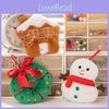 Festive Gingham Gingerbread Man And Snowman Plush Toys For Christmas Sock Decorations