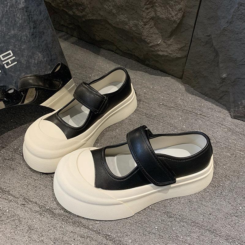 Platform spring new Velcro silver breathable Jane casual board shoes