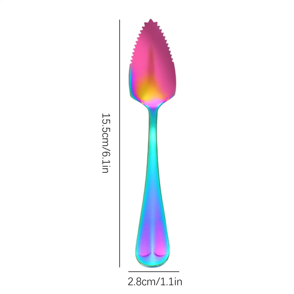Serrated Grapefruit Spoon Stainless Steel Fruit Scoop & Digging Tool Kitchen Serving Spoon For Breakfast Salad, Avocado Citrus