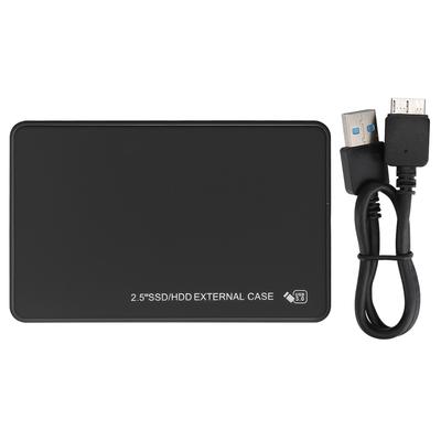 2.5in Mobile Hard Drive External Case ABS 5Gbps Transmission HDD Box USB3.0 SATABlack  (Not Inclube