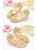 Girls' Sparkly Gold & Silver Princess Crystal High Heels for Kids