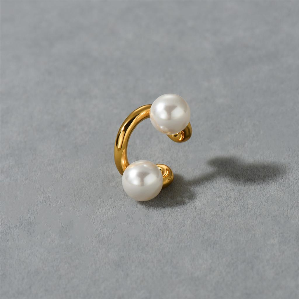 Simple Personality U-Shaped Double Pearl Ear Clips, Women'S Light Luxury Temperament Versatile Without Ear Piercings, Regardless Of Left And Right