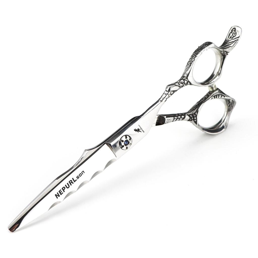 6.0" Little Dragon Handle Napsun Hairdressing Scissors - Barber, Straight, Bangs, Serrated, Thinning.