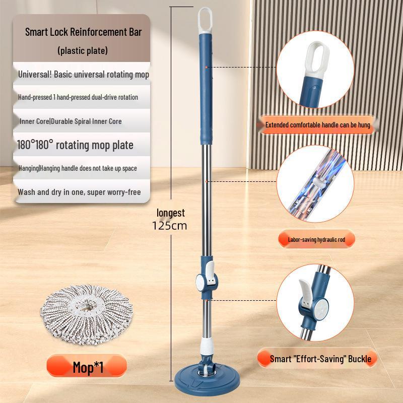 Spin Mop 2025: Dual Wet/Dry Self-Wringing Bucket System, Hands-Free Cleaning Solution