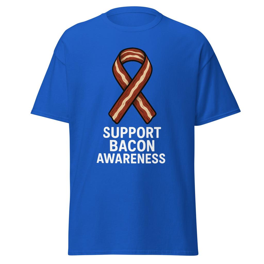 Support Bacon Awareness - Bacon Ribbon Food Parody Shirt, Unisex