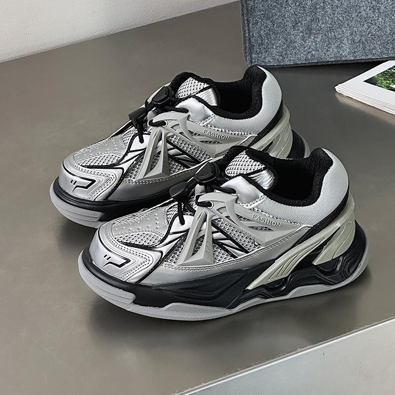 Spring and autumn children's casual sports shoes breathable mesh sports shoes medium and older children's cushioning running shoes