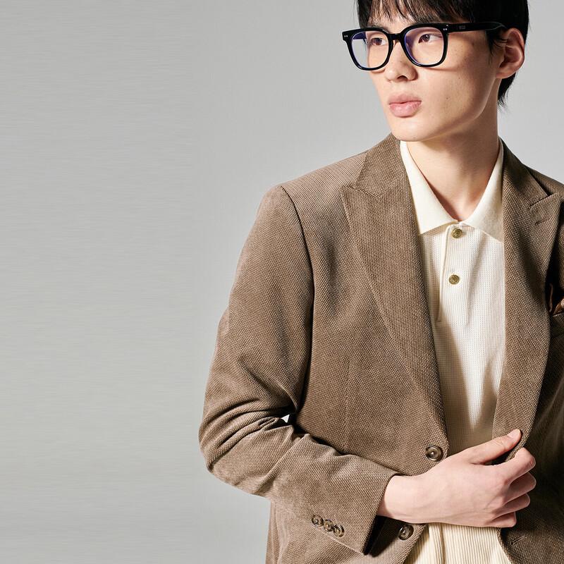 Baoxiniao Men's Business Casual Peak Lapel Double-Vent Blazer
