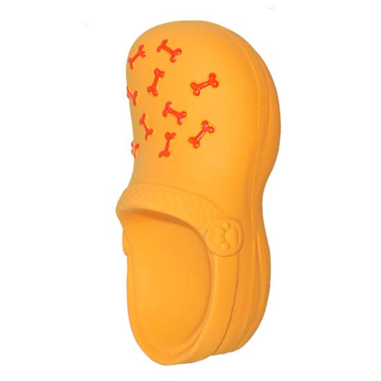

Squeaky Slipper Dog Chew Toy Bite Resistant Aggressive Chewer Latex Slide Shoes Interactive Toy Small Dog Teething Cleaning Boredom Toy