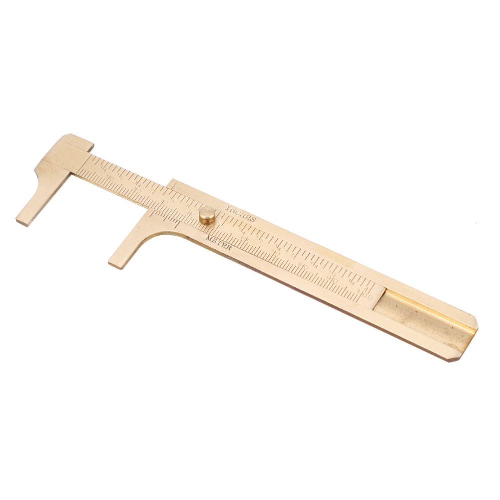 Brass Vernier Caliper Double Scale Jewelry Measuring Ruler Measurement Tool 0100mm