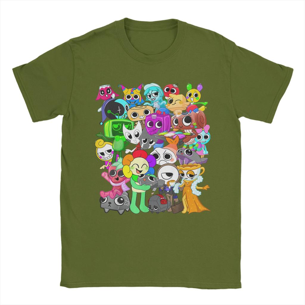 Dandy's World Group Shot T-Shirt for Men Cartoon Cute Casual Pure Cotton Tee O Neck Short Sleeve T Shirts Plus Size merchandise