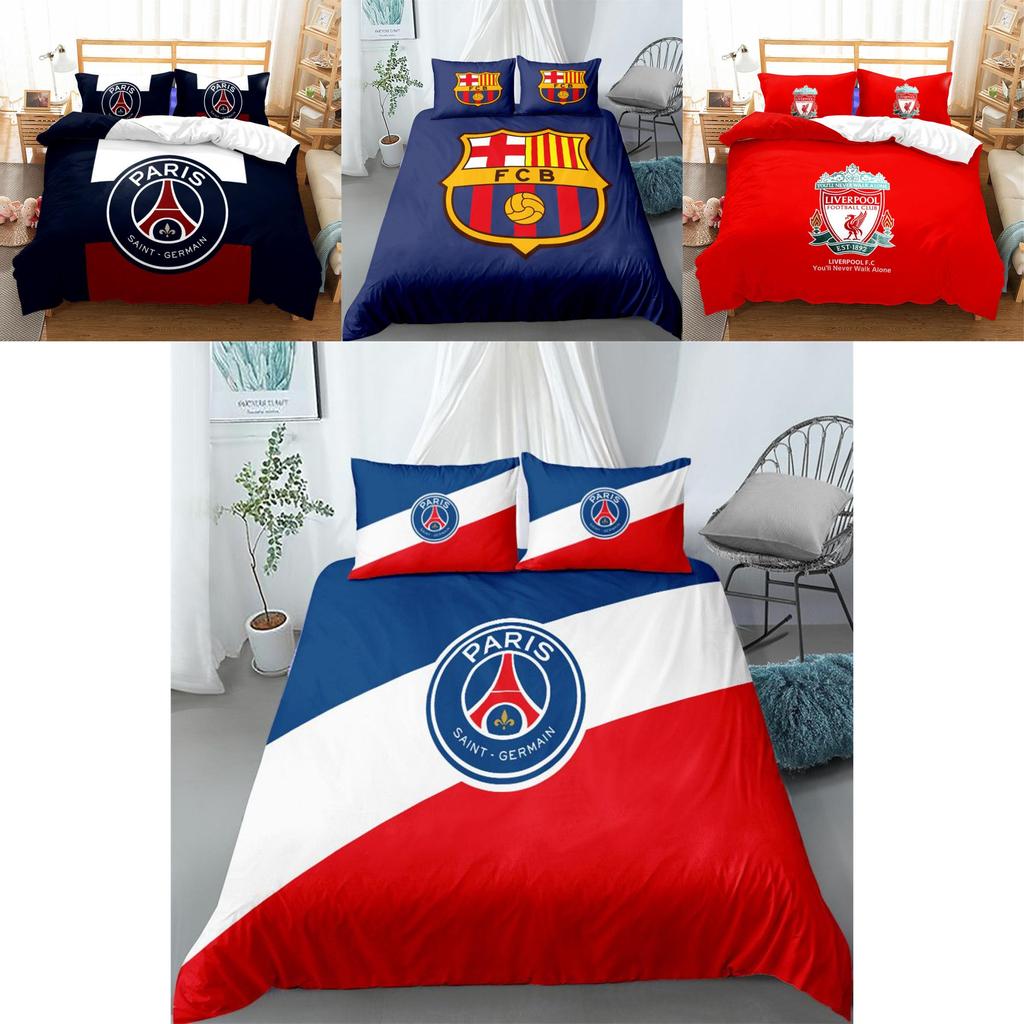 Soccer Team Logo Double 3 Piece Bedding Set-comfortable Dirt Resistant Home Textile