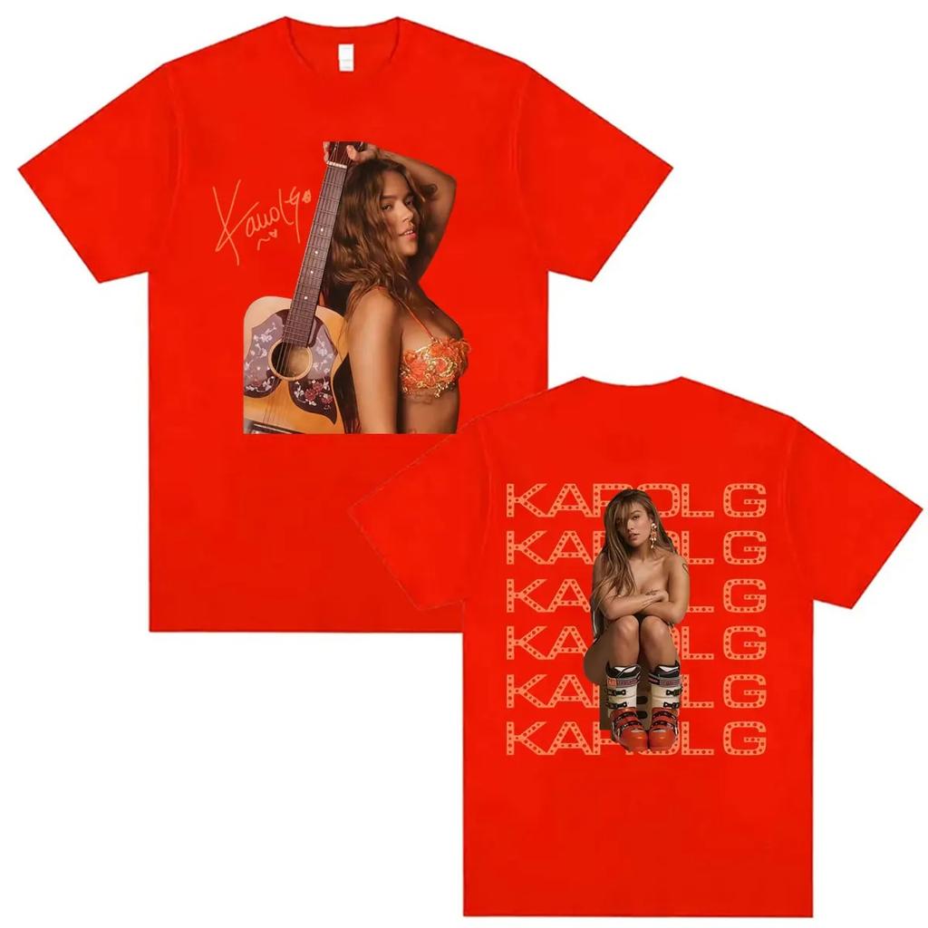 Summer Tops Cozy Cotton T-shirt Karol G Tropicoqueta Tour 2026 New Album T-shirts Men Women Harajuku Hip Hop Street T Shirt Streetwear