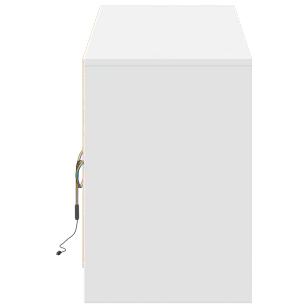 TV Cabinet with LED Lighting White 180 x 34 x 50 cm Engineered Wood